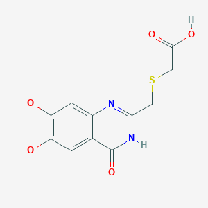 molecular formula C13H14N2O5S B1436568 {[(6,7-Dimethoxy-4-oxo-3,4-dihydroquinazolin-2-yl)methyl]thio}acetic acid CAS No. 1010916-57-0