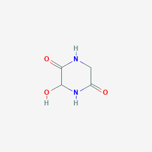 molecular formula C4H6N2O3 B143657 3-Hydroxypiperazine-2,5-dione CAS No. 127605-71-4