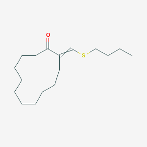 molecular formula C17H30OS B14365704 2-[(Butylsulfanyl)methylidene]cyclododecan-1-one CAS No. 91572-93-9