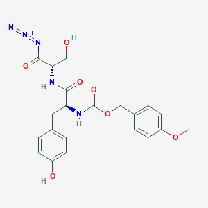 molecular formula C21H23N5O7 B14365764 (4-methoxyphenyl)methyl N-[(2S)-1-[[(2S)-1-azido-3-hydroxy-1-oxopropan-2-yl]amino]-3-(4-hydroxyphenyl)-1-oxopropan-2-yl]carbamate CAS No. 90072-08-5