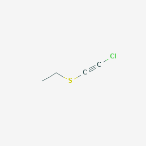 molecular formula C4H5ClS B14365767 Ethyne, chloro(ethylthio)- CAS No. 91418-07-4