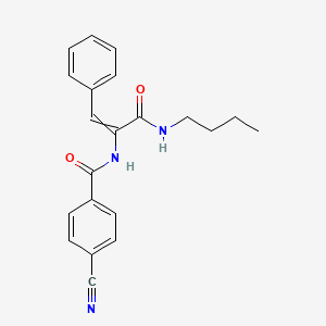 molecular formula C21H21N3O2 B14365769 N-[3-(Butylamino)-3-oxo-1-phenylprop-1-en-2-yl]-4-cyanobenzamide CAS No. 90290-93-0