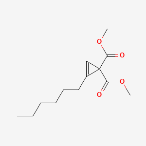 molecular formula C13H20O4 B14365784 Dimethyl 2-hexylcycloprop-2-ene-1,1-dicarboxylate CAS No. 90311-70-9
