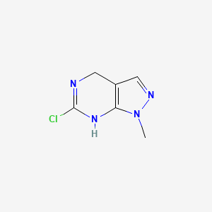 molecular formula C6H7ClN4 B1436586 6-chloro-1-methyl-1H,2H,4H-pyrazolo[3,4-d]pyrimidine CAS No. 130024-04-3