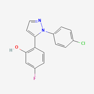 molecular formula C15H10ClFN2O B1436587 2-(1-(4-Chlorophenyl)-1H-pyrazol-5-yl)-5-fluorophenol CAS No. 876950-42-4