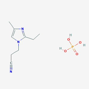 molecular formula C9H16N3O4P B14365870 3-(2-Ethyl-4-methylimidazol-1-yl)propanenitrile;phosphoric acid CAS No. 90819-69-5