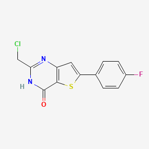 molecular formula C13H8ClFN2OS B1436589 2-(chloromethyl)-6-(4-fluorophenyl)thieno[3,2-d]pyrimidin-4(3H)-one CAS No. 885460-70-8