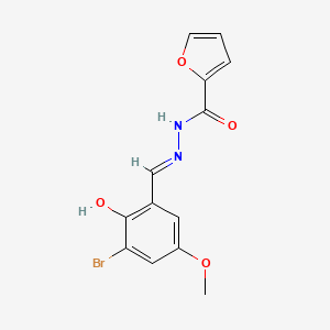 N'-[(1E)-(3-bromo-2-hydroxy-5-methoxyphenyl)methylidene]furan-2-carbohydrazide