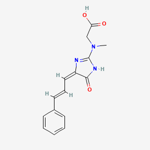 molecular formula C15H15N3O3 B1436604 2-(methyl{5-oxo-4-[(E,2E)-3-phenyl-2-propenylidene]-4,5-dihydro-1H-imidazol-2-yl}amino)acetic acid CAS No. 860611-89-8