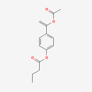 molecular formula C14H16O4 B14366060 4-[1-(Acetyloxy)ethenyl]phenyl butanoate CAS No. 92069-36-8