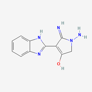molecular formula C11H11N5O B1436607 1,5-二氨基-4-(1H-苯并咪唑-2-基)-1,2-二氢-吡咯-3-酮 CAS No. 885457-79-4