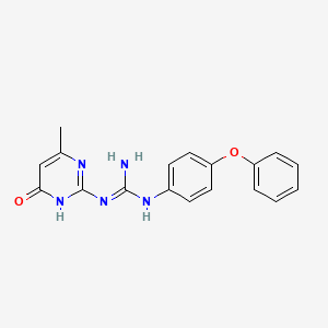 molecular formula C18H17N5O2 B1436608 N-(6-methyl-4-oxo-1,4-dihydropyrimidin-2-yl)-N'-(4-phenoxyphenyl)guanidine CAS No. 510738-21-3
