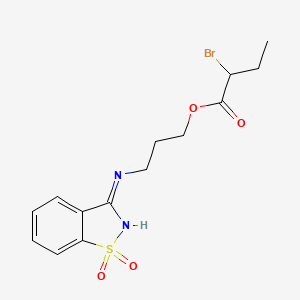 molecular formula C14H17BrN2O4S B1436611 3-[(1,1-Dioxido-1,2-benzisothiazol-3-YL)amino]propyl 2-bromobutanoate CAS No. 591212-97-4