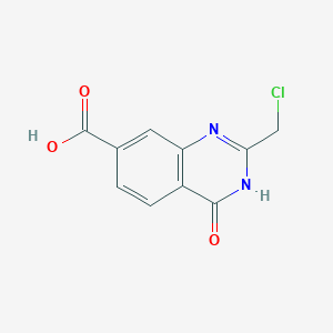 molecular formula C10H7ClN2O3 B1436612 2-(Chloromethyl)-4-oxo-3,4-dihydroquinazoline-7-carboxylic acid CAS No. 730976-58-6