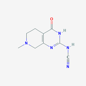 molecular formula C9H11N5O B1436621 (7-Methyl-4-oxo-3,4,5,6,7,8-hexahydropyrido[3,4-d]pyrimidin-2-yl)cyanamide CAS No. 1428139-20-1