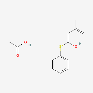 molecular formula C13H18O3S B14366250 Acetic acid;3-methyl-1-phenylsulfanylbut-3-en-1-ol CAS No. 90936-35-9