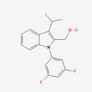 molecular formula C18H17F2NO B1436626 1-(3',5'-二氟苯基)-2-羟甲基-3-异丙基吲哚 CAS No. 886362-94-3