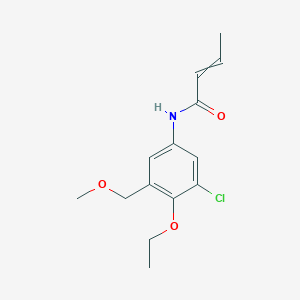 molecular formula C14H18ClNO3 B14366351 N-[3-Chloro-4-ethoxy-5-(methoxymethyl)phenyl]but-2-enamide CAS No. 90257-34-4