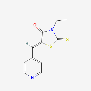 molecular formula C11H10N2OS2 B14366371 Rhodanine, 3-ethyl-5-(4-pyridylmethylene)- CAS No. 91137-88-1