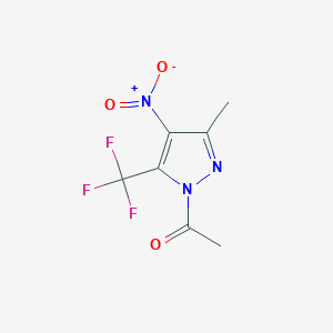 molecular formula C7H6F3N3O3 B1436638 1-Acetyl-3-methyl-4-nitro-5-(trifluoromethyl)-1H-pyrazole CAS No. 229980-58-9
