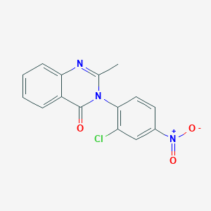 molecular formula C15H10ClN3O3 B14366392 3-(2-Chloro-4-nitrophenyl)-2-methyl-4(3H)-quinazolinone CAS No. 93432-37-2