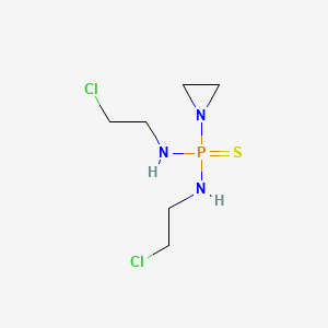 molecular formula C6H14Cl2N3PS B14366434 P-Aziridin-1-yl-N,N'-bis(2-chloroethyl)phosphonothioic diamide CAS No. 93598-03-9