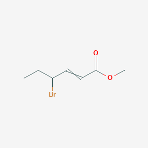 molecular formula C7H11BrO2 B14366438 Methyl 4-bromohex-2-enoate CAS No. 91664-06-1