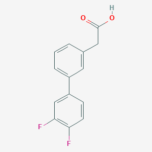 molecular formula C14H10F2O2 B1436645 2-(3',4'-Difluoro-[1,1'-biphenyl]-3-yl)acetic acid CAS No. 866108-76-1