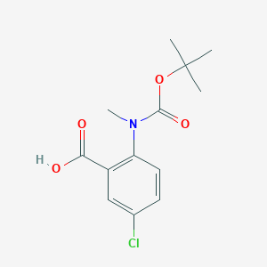 molecular formula C13H16ClNO4 B1436652 2-((tert-Butoxycarbonyl)(methyl)amino)-5-chlorobenzoic acid CAS No. 886362-04-5