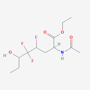 molecular formula C12H20F3NO4 B14366563 Ethyl 2-acetamido-4,5,5-trifluoro-6-hydroxyoctanoate CAS No. 91853-49-5