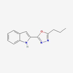 molecular formula C13H13N3O B1436662 2-(5-propyl-1,3,4-oxadiazol-2-yl)-1H-indole CAS No. 1105196-10-8
