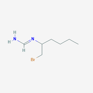 molecular formula C7H15BrN2 B14366631 N'-(1-bromohexan-2-yl)methanimidamide CAS No. 90304-09-9