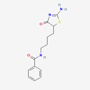 molecular formula C14H17N3O2S B14366652 N-[4-(2-Amino-4-oxo-4,5-dihydro-1,3-thiazol-5-yl)butyl]benzamide CAS No. 90809-04-4