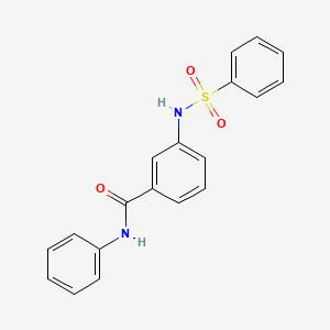 molecular formula C19H16N2O3S B14366657 Benzamide, N-phenyl-3-[(phenylsulfonyl)amino]- CAS No. 90233-70-8