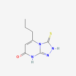 molecular formula C8H10N4OS B1436667 3-mercapto-5-propyl[1,2,4]triazolo[4,3-{a}]pyrimidin-7(8{H})-one CAS No. 1105189-40-9