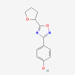 molecular formula C12H12N2O3 B1436671 4-[5-(Oxolan-2-yl)-1,2,4-oxadiazol-3-yl]phenol CAS No. 1152506-99-4