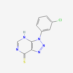 molecular formula C10H6ClN5S B1436676 3-(3-氯苯基)-3H-[1,2,3]三唑并[4,5-d]嘧啶-7-硫醇 CAS No. 1082530-99-1
