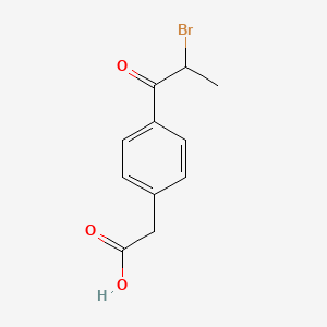 molecular formula C11H11BrO3 B14366778 [4-(2-Bromopropanoyl)phenyl]acetic acid CAS No. 90102-99-1