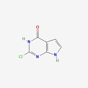 molecular formula C6H4ClN3O B1436681 2-chloro-3H,4H,7H-pyrrolo[2,3-d]pyrimidin-4-one CAS No. 1245811-22-6