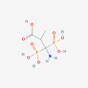 molecular formula C4H11NO8P2 B14366825 3-Amino-2-methyl-3,3-diphosphonopropanoic acid CAS No. 90097-17-9