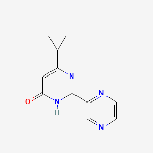 molecular formula C11H10N4O B1436683 6-Cyclopropyl-2-(pyrazin-2-yl)pyrimidin-4-ol CAS No. 874777-42-1
