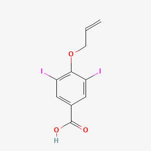molecular formula C10H8I2O3 B14366883 Benzoic acid, 4-(allyloxy)-3,5-diiodo- CAS No. 91634-08-1