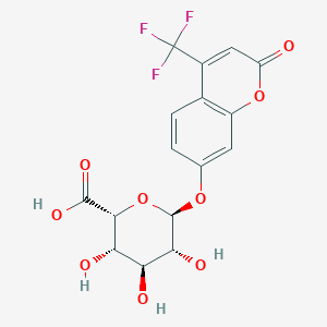 molecular formula C16H13F3O9 B143669 4-Trifluoromethylumbelliferyl iduronide CAS No. 128095-54-5