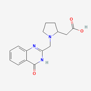 molecular formula C15H17N3O3 B1436690 2-{1-[(4-Oxo-3,4-dihydroquinazolin-2-yl)methyl]pyrrolidin-2-yl}acetic acid CAS No. 1304266-32-7