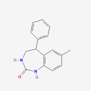 molecular formula C16H16N2O B14366928 7-Methyl-5-phenyl-1,3,4,5-tetrahydro-2H-1,3-benzodiazepin-2-one CAS No. 90156-46-0
