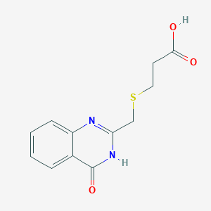 molecular formula C12H12N2O3S B1436693 3-{[(4-Oxo-3,4-dihydroquinazolin-2-yl)methyl]sulfanyl}propanoic acid CAS No. 1097144-02-9
