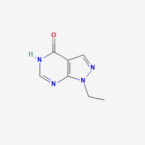 molecular formula C7H8N4O B1436694 1-乙基-1H,4H,5H-吡唑并[3,4-d]嘧啶-4-酮 CAS No. 89852-92-6