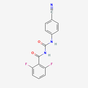 molecular formula C15H9F2N3O2 B14366942 Benzamide, N-(((4-(cyanophenyl)amino)carbonyl)-2,6-difluoro- CAS No. 90593-78-5