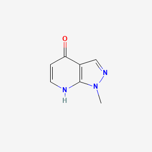 molecular formula C7H7N3O B1436699 1-methyl-1H,4H,7H-pyrazolo[3,4-b]pyridin-4-one CAS No. 54738-76-0