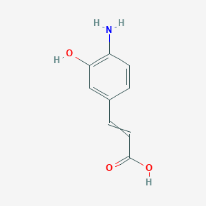 molecular formula C9H9NO3 B14367006 3-(4-Amino-3-hydroxyphenyl)prop-2-enoic acid CAS No. 90717-72-9